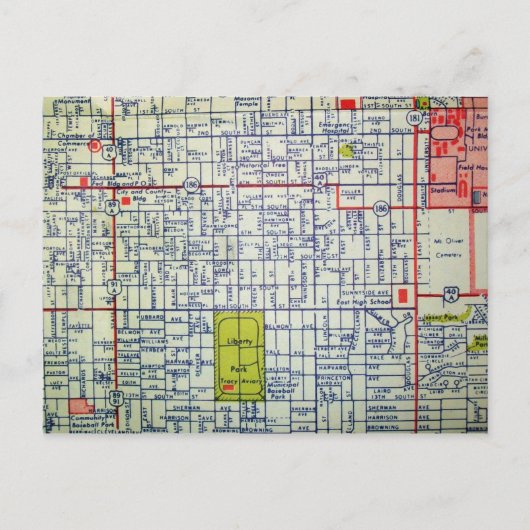 SALT LAKE CITY, UT  Map Briefkaart (Voorkant)