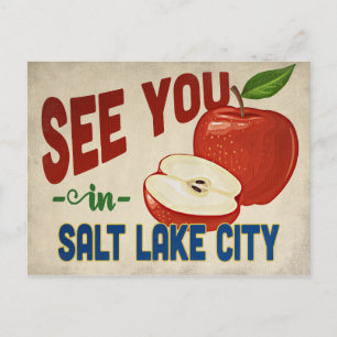 Salt Lake City Utah Apple - Vintage Travel Briefkaart