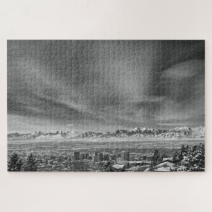 Salt Lake City, Utah Black en White - 20x30 inch Legpuzzel