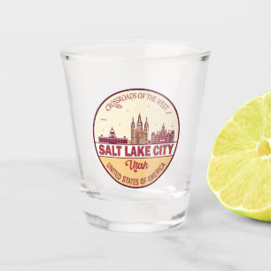 Salt Lake City Utah City Skyline Emblem Shot Glas