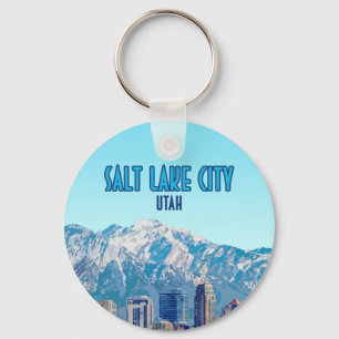 Salt Lake City Utah Downtown Vintage Sleutelhanger