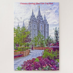 Salt Lake City Utah. Kerstgroeten Legpuzzel