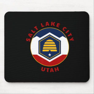 Salt Lake City Utah Nieuwe Ut Vlag Bijenkorf Vakan Muismat