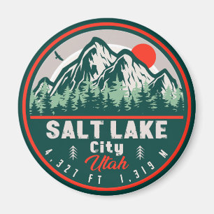 Salt Lake City Utah Retro Sunset Souvenirs 60s Magneet