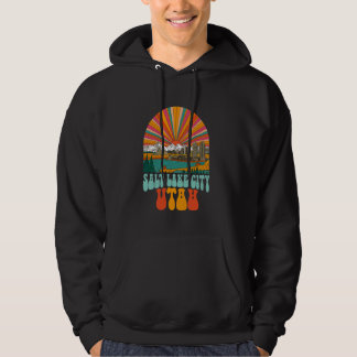  Salt Lake City Utah Sunset Skyline Citysca Hoodie