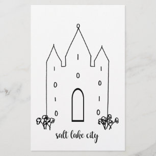 salt lake city utah tempel eenvoudig modern briefpapier