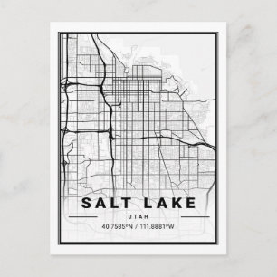 Salt Lake City Utah USA Travel City Map Briefkaart