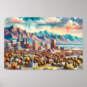 Salt Lake City Utah Verenigde Staten Travel Places Poster