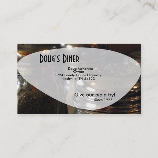 Salt Shaker Diner Amusant Restaurant Carte de visi (Devant)