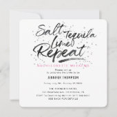 Salt Tequila Limoen Repeat Bachelorette Party Kaart (Voorkant)