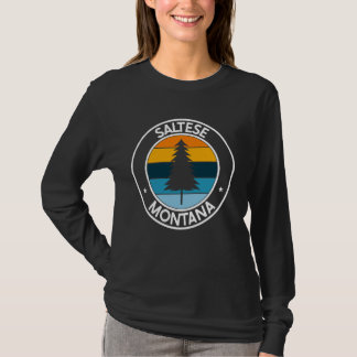 Saltese Montana MT USA City Pride Retro Zonsonderg T-shirt