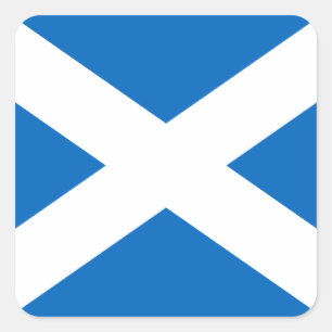 Saltire, Schotse vlag (officiële kleur) Vierkante Sticker
