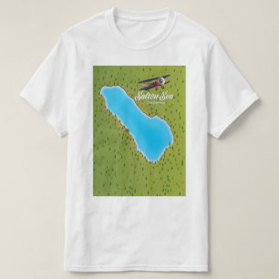 Salton Sea Californië VS kaart T-shirt