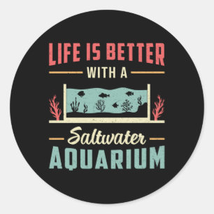 Saltwater Aquarium Fish Tank Aquatic Aquarist Ronde Sticker