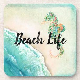 Saltwater Beach Life Seahorse Bier Onderzetter