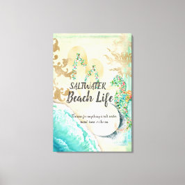 Saltwater Beach Life Seahorse Canvas Afdruk