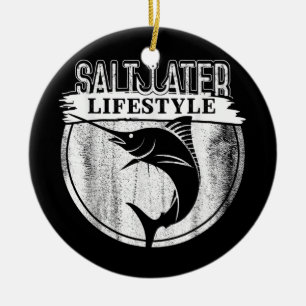 Saltwater Deep Zee Vist Angler Fisherman Sport Keramisch Ornament