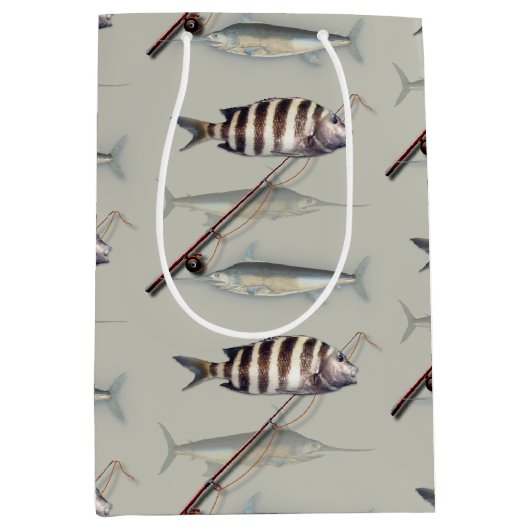 Saltwater Fisherman Vist thema Medium Cadeauzakje (Voorkant)