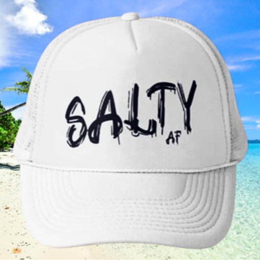 "Salty AF" logo Trucker Pet