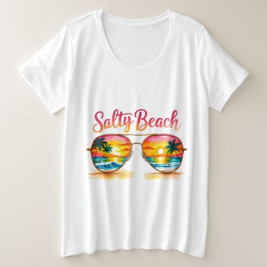 Salty Beach  Grote Maat T-shirt (Design voorkant)