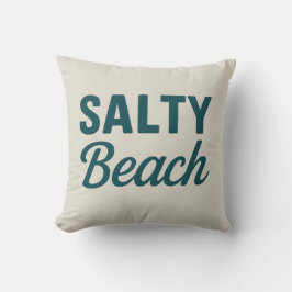 Salty Beach Reversible Teal Coastal Decor Graphic Kussen