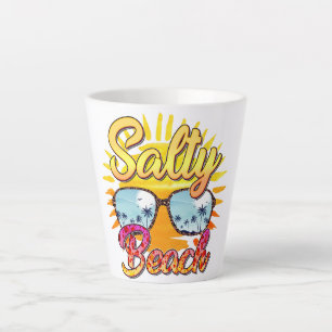 Salty Beach Tropische zon en palmboom Latte Mok