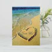 Salty Heart Wedding Invitations Kaart (Staand voorkant)