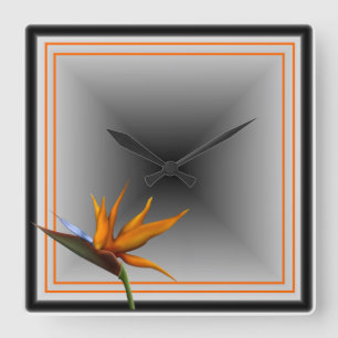 Salty Kisses Tropical Decor Bird of Paradise Vierkante Klok