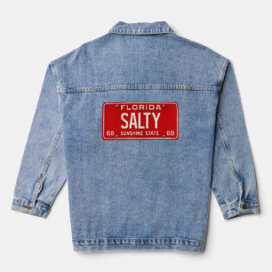 Salty Life 1969   Retro Florida Kentekenplaat Surf Denim Jacket