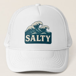 Salty Life Teal Blue Surf Beach Waves Graphic  Trucker Pet