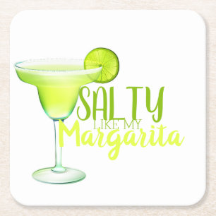 Salty Margarita Vierkante Kartonnen Onderzetter