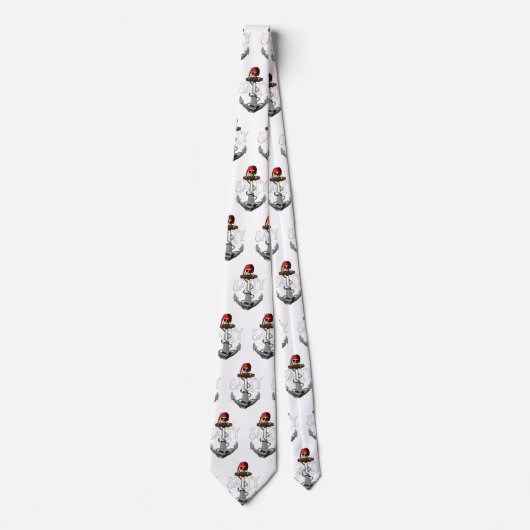 Salty Pirate Skull en Anchor Stropdas (Voorkant)