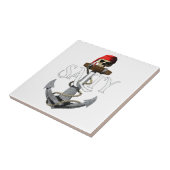 Salty Pirate Skull en Anchor Tegeltje (Zijkant)