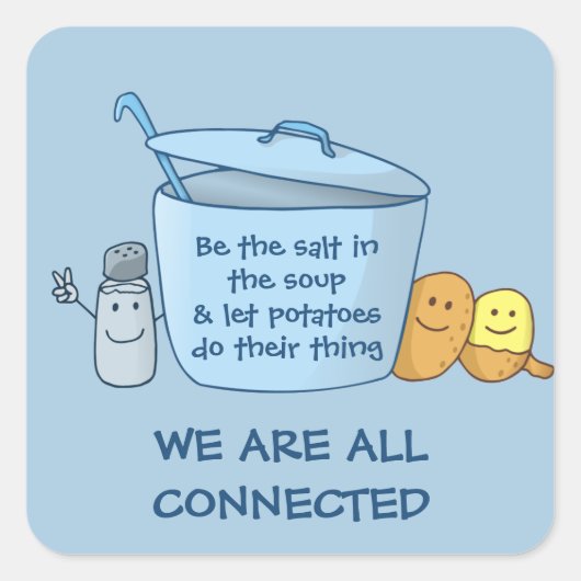 Salty Potato Soup Vierkante Sticker (Voorkant)