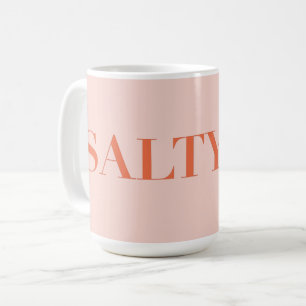 SALTY Sarcastic Typografie Design in Oranje Red Koffiemok
