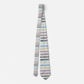 Salty Watercolor Pastel Stripes On Cloud White Stropdas (Achterkant)