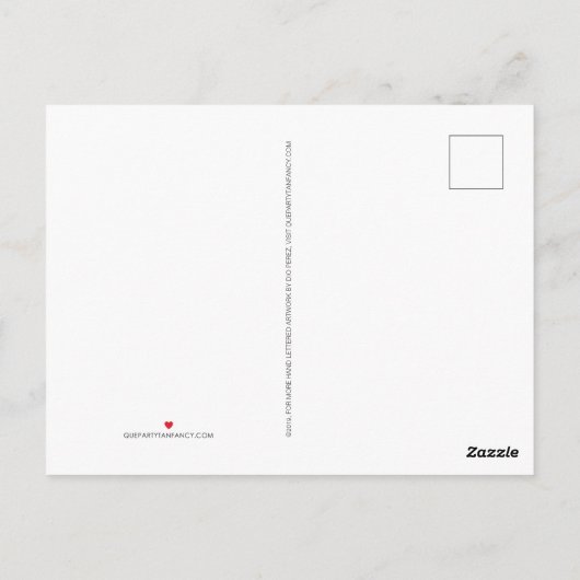 Salud of Mi Apa y la Chona, handgetekend ontwerp Briefkaart (Achterkant)