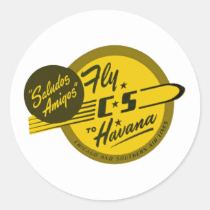 Saludos Amigos ~ Vliegt naar Havana Ronde Sticker