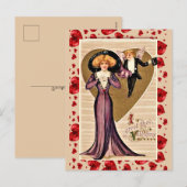 SALUER LA VALENTINE | CARTE POSTALE VALENTINE VINT (Devant / Derrière)