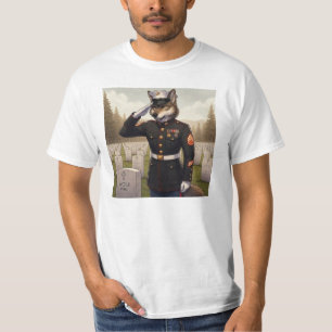 Saluerende Marine Corps Wolf T-shirt