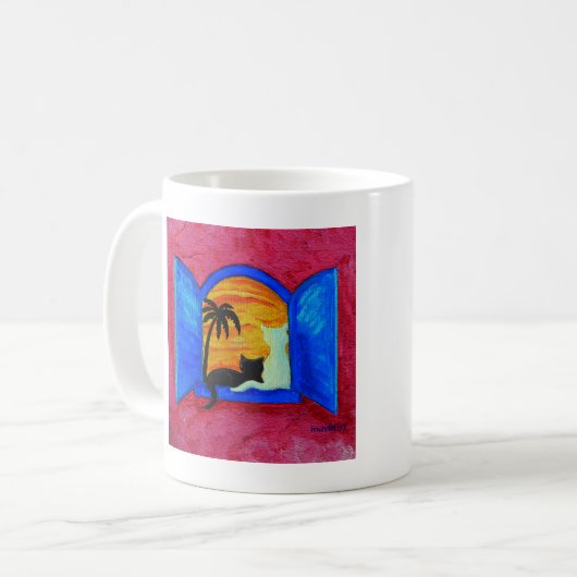 Saluez la tasse de chat de matin (Devant gauche)