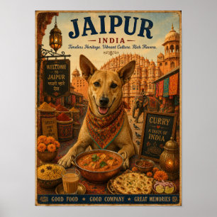 Saluki à Marrakech Affiche de voyage vintage