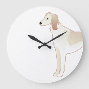 Saluki Basic Hondenras Illustration Silhouette Grote Klok
