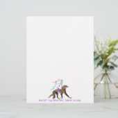 Saluki Carousel Black & Tan Gepersonaliseerd Briefhoofd (Staand voorkant)