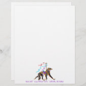 Saluki Carousel Black & Tan Gepersonaliseerd Briefhoofd (Voorkant / Achterkant)