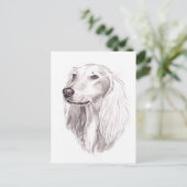 Saluki Dog Art Ink Drawing Briefkaart (Staand voorkant)