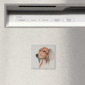 Saluki Dog Art Magnet Magneet (Insitu (Vaatwasser))