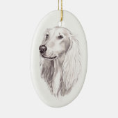 Saluki Dog Art Ornament (Rechts)