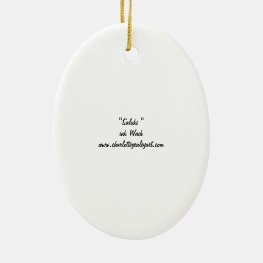 Saluki Dog Art Ornament (Achterkant)