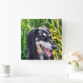 Saluki Dog Vierkante Klok (Huis)